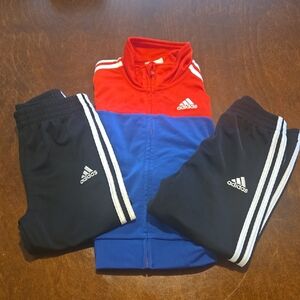 Adidas Kids Black Sweatpants with White Stripes